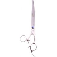 ShearsDirect Japanese 440C Stainless Steel Curved Shear with Swivel Off Set Handle Design, 8-Inch