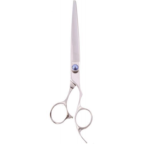  ShearsDirect Professional Curved Cutting Shears Off Set Handle with Anatomic Thumb and Gem Stone Tension, 7.5-Inch