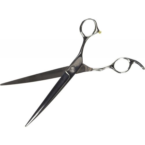  ShearsDirect Professional Curved Cutting Shears Off Set Handle with Anatomic Thumb and Gem Stone Tension, 7.5-Inch