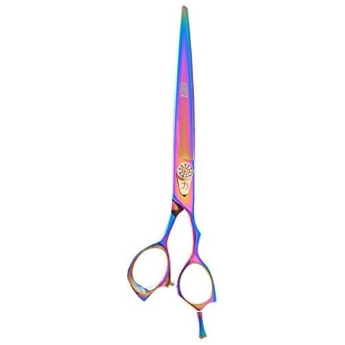  ShearsDirect Japanese 440C Stainless Steel Rainbow Titanium Grooming Shear, 8-Inch