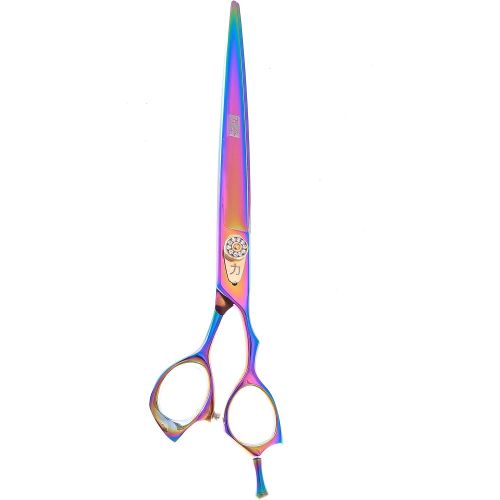  ShearsDirect Japanese 440C Stainless Steel Rainbow Titanium Grooming Shear, 8-Inch