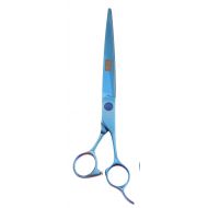 ShearsDirect Japanese 440C Blue Titanium Cutting Shear Off Set Handle Design Flat with Blue Tension, 8.0-Inch