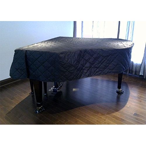  SheetMusicNorthwest Yamaha C1 Piano Cover - Quilted Black Nylon with Side Splits