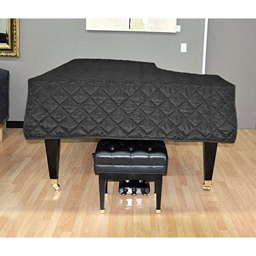  SheetMusicNorthwest Kawai RX2 Piano Cover - Quilted Black Nylon with Side Splits