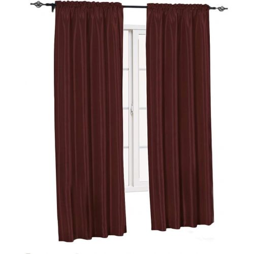  Sheetsnthings Set of 2 Panels 84Wx108L - Solid Mushroom- Soho Faux Silk Curtain Panels , 42-Inch by 108-Inch each Panel. Package contains set of 2 panels 108 inch long.