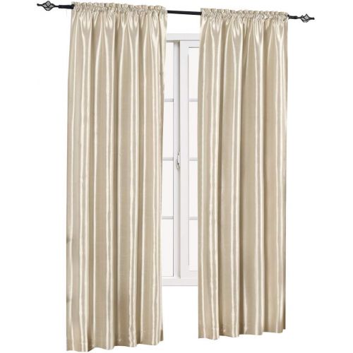  Sheetsnthings Set of 2 Panels 84Wx108L - Solid Mushroom- Soho Faux Silk Curtain Panels , 42-Inch by 108-Inch each Panel. Package contains set of 2 panels 108 inch long.