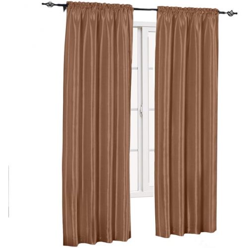  Sheetsnthings Set of 2 Panels 84Wx108L - Solid Mushroom- Soho Faux Silk Curtain Panels , 42-Inch by 108-Inch each Panel. Package contains set of 2 panels 108 inch long.