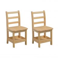 Shelf ECR4Kids Sit n Stash Solid Wood 14 inch Kids Chair with Storage (2-Pack)