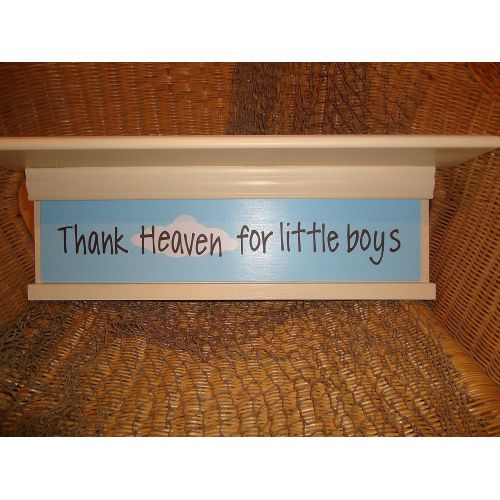  Shelf Thank Heaven for Little boys 24 inch nursery shelf with changable insert, includes FREE SHIPPING