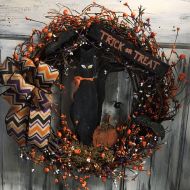 /ShelleysPrimitives 18 inch primitive country Halloween wreath