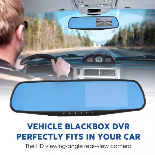  Shelpenter Car DVR Mirror Dual Camera 4.3 Dual Lens Dash Cam Recorder Full HD 720P Rearview Cameras Parking Rear View Video Camcorder