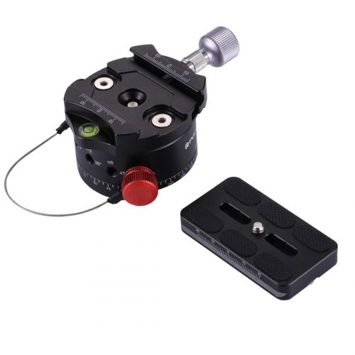 ShenBiadolr Ball Head Aluminum Alloy Panoramic Indexing Rotator Ball Head with Quick Release Plate for Camera Tripod Head