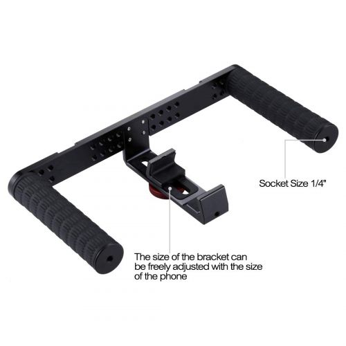  Shenbiadolr Camera Stabilizer Smartphone Video Rig Filmmaking Recording Handle Stabilizer Aluminum Bracket for iPhone Galaxy Huawei Xiaomi HTC LG Google and Other Smartphones