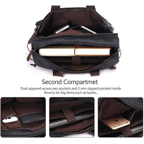  [아마존베스트]Sheng TS Laptop Briefcase,15.6 Inch Messenger Bag Hybrid Pack Computer Case Laptop Shoulder Bag Durable Tablet Sleeve for Men,Women,College