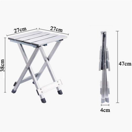  Shengjuanfeng Aluminum Alloy Stool Foldable Fishing Chair, Beach Or Camping Slacker Chair, BBQ Folding Camp Portable Stool for Outdoor Fishing Camping Hiking ,EASY to SETUP ( Color : Silver , Si