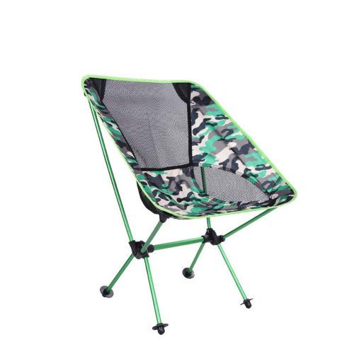 Shengjuanfeng Beach Camping Compact Backpacking Portable Folding Camouflage Chair Seat for Fishing Hiking Picnic Garden，Super Comfort,Easy to Setup (Color : Green)