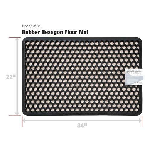  Shepherd Hardware Indoor/Outdoor Recycled Rubber Floor Mat - 22 x 34-Inches, Black