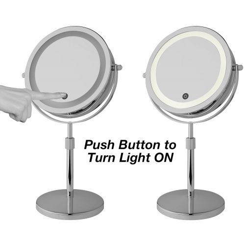  Shepherd Hardware 7 Counter Top Telescopic Battery-Powered Lighted Vanity Mirror with 5X Magnification