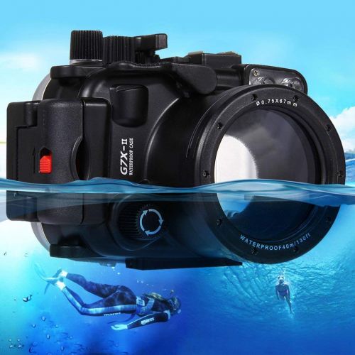  ShepoIseven PULUZ Underwater Diving Case Waterproof Camera Housing for Canon G7 X Mark II
