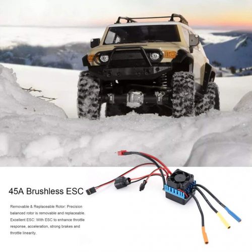  ShepoIseven F540 4370KV Sensorless Brushless Motor with 45A ESC Electric Speed Controller Combo Set for 110 Scale RC Car Truck