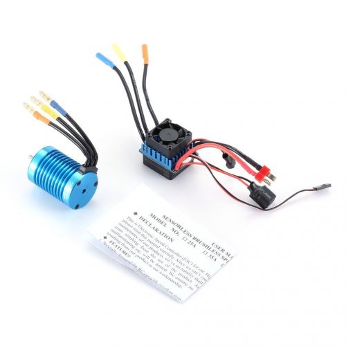  ShepoIseven F540 4370KV Sensorless Brushless Motor with 45A ESC Electric Speed Controller Combo Set for 110 Scale RC Car Truck