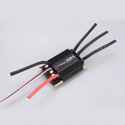  ShepoIseven Original FLYCOLOR 2-6S 150A Waterproof Brushless ESC Speed Controller for RC Boat Ship with BEC 5.5V5A Water Cooling System