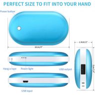 [아마존베스트]Sherry Hand Warmers Rechargeable, USB Hand Warmer Reusable 5200mAh USB Beverage Warmers Heater Battery Hot Pocket Warmer Electric Handwarmers Blue