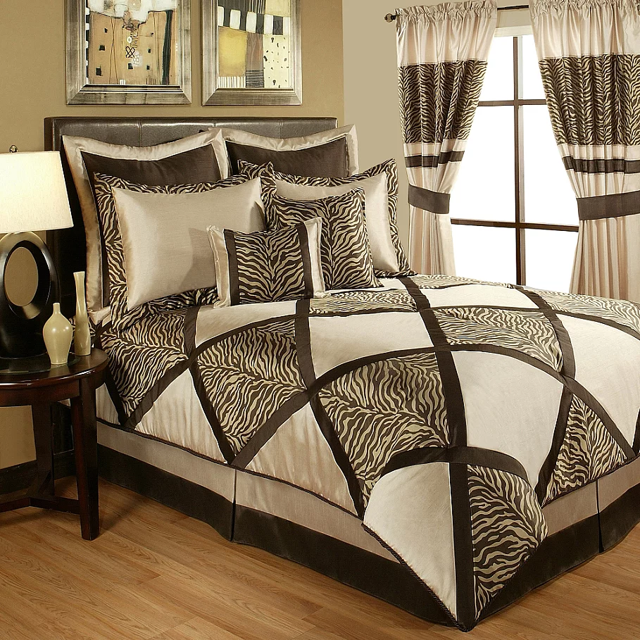 Sherry Kline Zebra Comforter Set in TaupeBrown