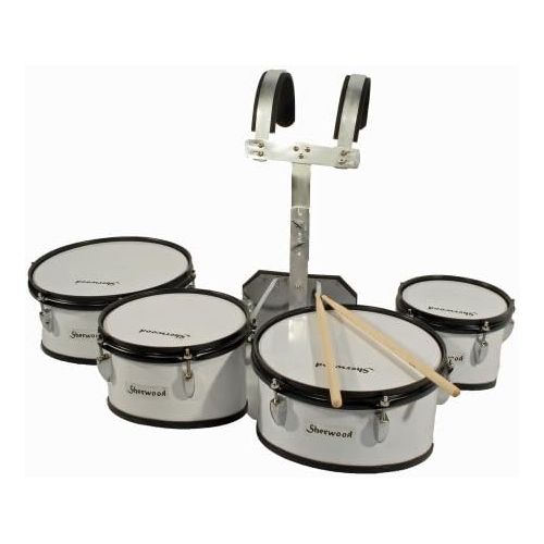  [아마존베스트]Sherwood 4x Marching Drum Set Timptoms + Base + Accessories