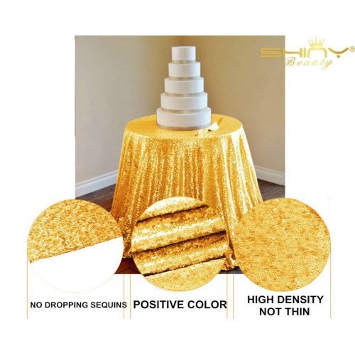  ShiDianYi Gold Sequin Tablecloth 132in Round Shiny Gold Linen Tablecloth Twinkle Twinkle Little Star Decorations 1st Birthday Girl -0919S