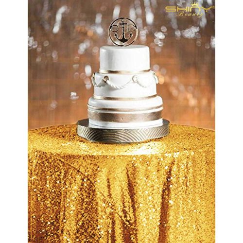  ShiDianYi Gold Sequin Tablecloth 132in Round Shiny Gold Linen Tablecloth Twinkle Twinkle Little Star Decorations 1st Birthday Girl -0919S