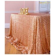 ShiDianYi Rose Gold Sequin Tablecloth, Wholesale Wedding Beautiful Rose Gold Sequin Table Cloth/Overlay /Cover (90156)