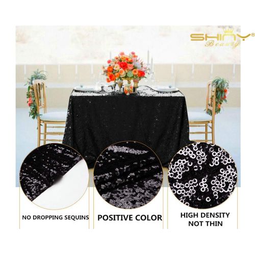  ShiDianYi ShinyBeauty Sequin Tablecloths Rectangle-90x156-Inch,Black