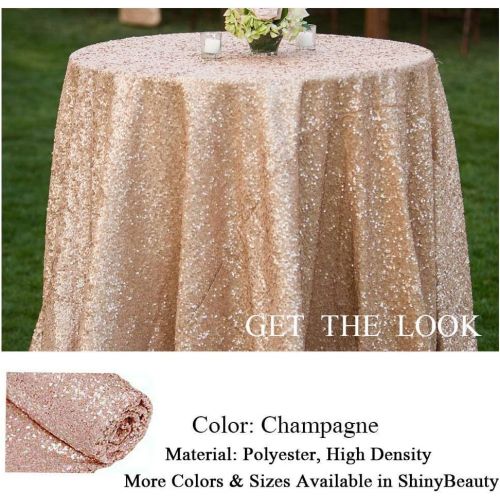  ShiDianYi 72 Round Champagne Sequin Tablecloth