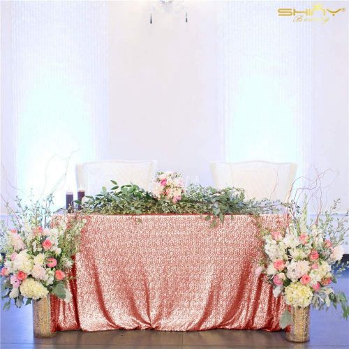  ShiDianYi Blush Tablecloth 70x70-Inch Sequin Table Cover Blush Sequin Tablecloth