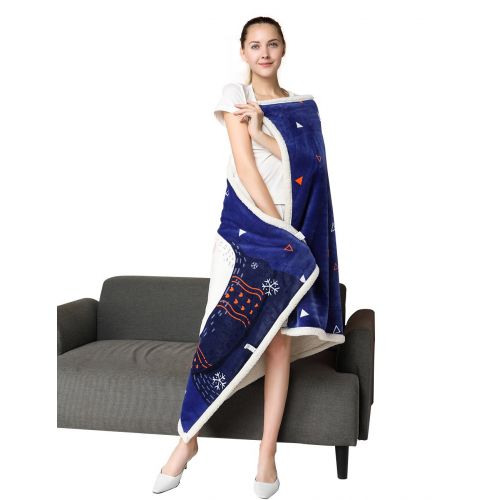  Shielding LVFEIER Cartoon Printed Anti-Radiation EMF Protective Radiation Blocking Blue Coral Velvet Blanket 55.12 39.37 inches