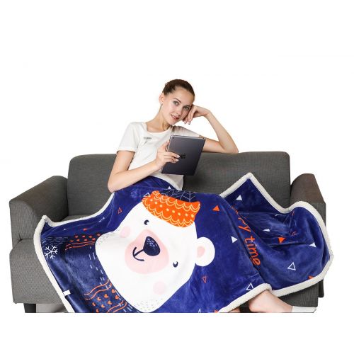  Shielding LVFEIER Cartoon Printed Anti-Radiation EMF Protective Radiation Blocking Blue Coral Velvet Blanket 55.12 39.37 inches