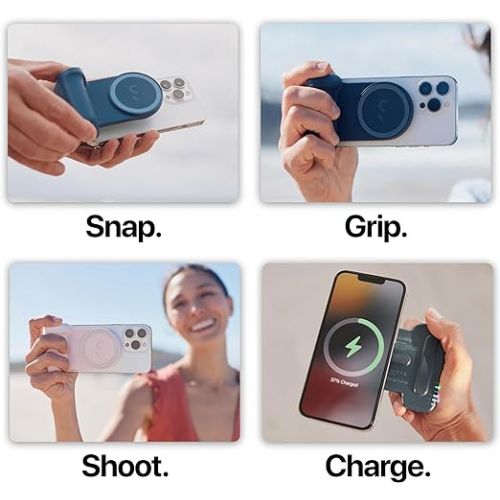  ShiftCam SnapGrip Creator Kit - Includes SnapGrip, SnapLight, SnapPod and Carry Pouch - Magnetic Mount Snaps on to Any Phone | Abyss Blue