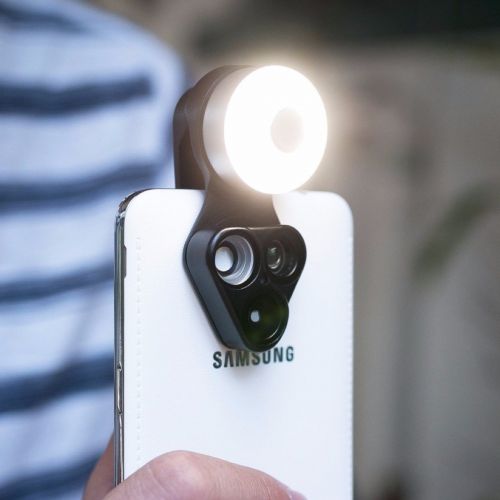  ShiftCam RevolCam 3-in-1 Lens (RevolCam 3-in-1 Universal Cellphone Lens Clip with LED & Selfie Mirror | Universal Support for All Smartphones, Tablets & Laptops Camera | iPhone, Android | C