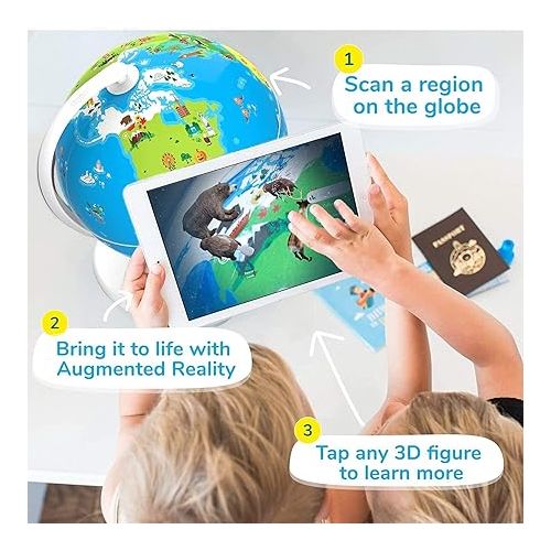  PlayShifu Educational Globe for Kids - Orboot Earth (Globe + App) Interactive AR World Globe | 400 Wonders, 1000+ Facts | STEM Toy Gifts for Kids 4-10 Years | No Borders, No Names on Orboot Globe