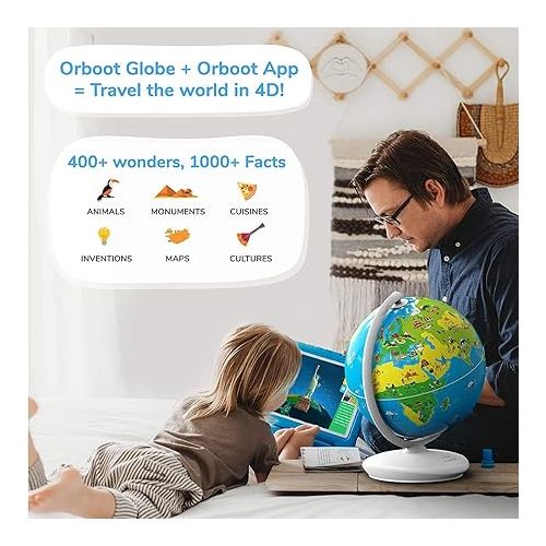  PlayShifu Educational Globe for Kids - Orboot Earth (Globe + App) Interactive AR World Globe | 400 Wonders, 1000+ Facts | STEM Toy Gifts for Kids 4-10 Years | No Borders, No Names on Orboot Globe