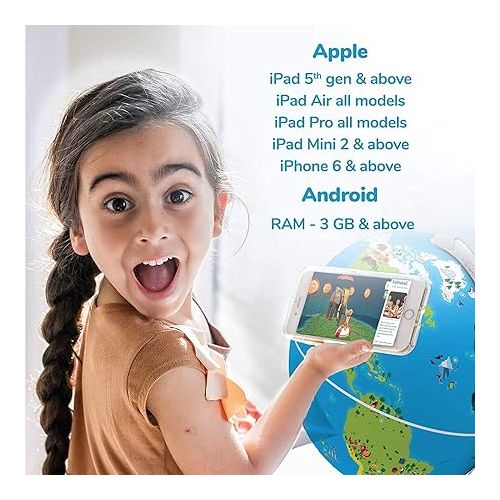  PlayShifu Educational Globe for Kids - Orboot Earth (Globe + App) Interactive AR World Globe | 400 Wonders, 1000+ Facts | STEM Toy Gifts for Kids 4-10 Years | No Borders, No Names on Orboot Globe