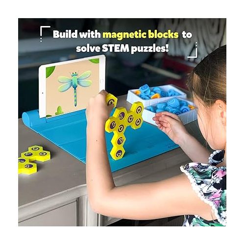  Plugo STEM Pack by PlayShifu - Count, Letters & Link (3in1) | Math, Words, Magnetic Blocks, Puzzles | 4-10 Years STEM Toys | Gift Boys & Girls (Works with iPads, iPhones, Samsung tabs, Kindle Fire)