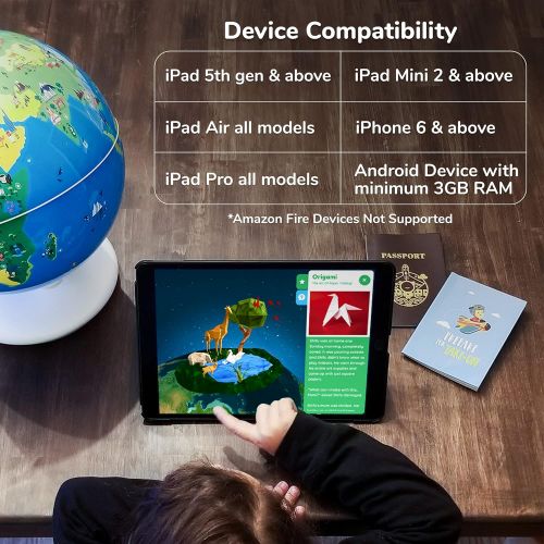  Shifu Orboot (App Based): Augmented Reality Interactive Globe For Kids, Stem Toy For Boys & Girls Ages 4+ Educational Toy Gift (No Borders, No Names On Globe)