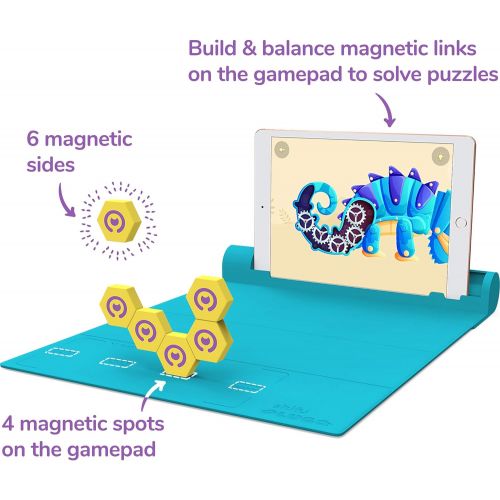  Plugo Link by PlayShifu - STEM Puzzles Kit Magnetic Building Blocks Educational Toy Gift for Boys & Girls Ages 4-10 (works with iPads, iPhones, Samsung tabs/phones, Kindle Fire)