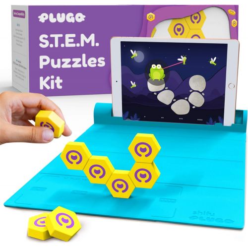  Plugo Link by PlayShifu - STEM Puzzles Kit Magnetic Building Blocks Educational Toy Gift for Boys & Girls Ages 4-10 (works with iPads, iPhones, Samsung tabs/phones, Kindle Fire)