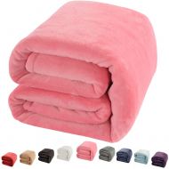Shilucheng Fleece Soft Warm Fuzzy Plush Lightweight Twin (90-Inch-by-65-Inch) Couch Bed Blanket, Pink