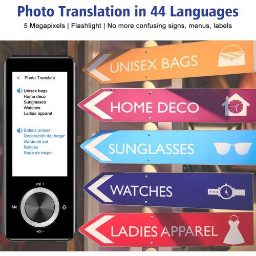  Shimshon Language Translator Device, Offline Translator with Bluetooth Portable Two-Way Voice Interpreter 109 Languages Smart Translation in 0.5 Sec WiFi Instant Photo Translation