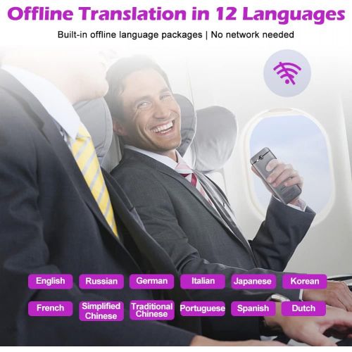  Shimshon Translator Device Language Translator Support 108 Languages Offline Translator Device with Bluetooth and WiFi Connection Portable Two-Way Voice Interpreter with Instant Photo Trans