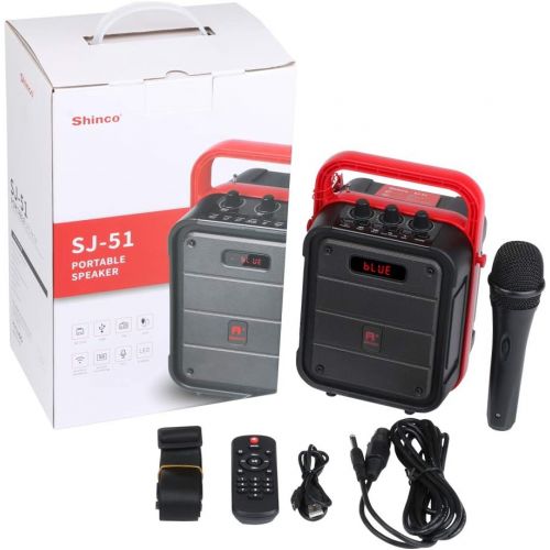  [아마존베스트]Shinco Portable Karaoke Machine with Microphone, Bluetooth Speaker with FM Radio, Remote Control, Audio Recording,Perfect for Party